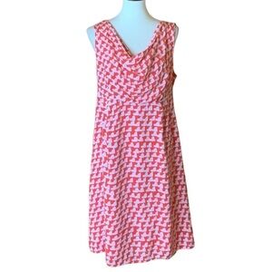 Gap Maternity coral print drape front dress Size Large